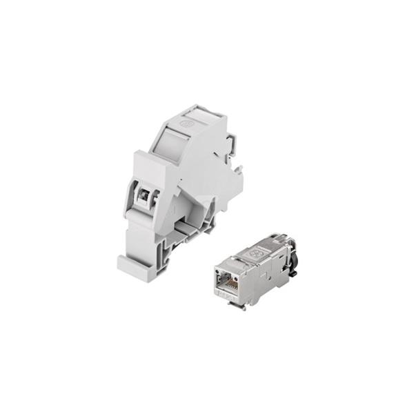 Adapter z gniazdem RJ45 kat.6A na szynę DIN TH35 EPIC DATA HS RJ45 F 10G A 21700613