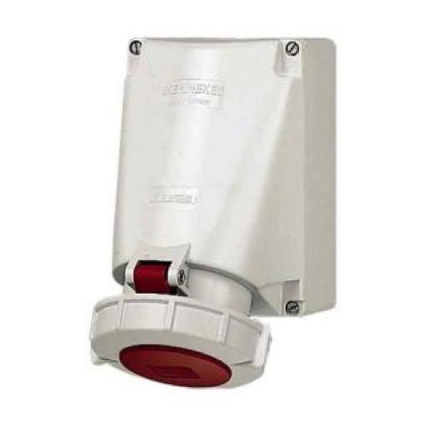 Gniazdo naścienne 2-częściowe 63A 4p 6h 400V IP67 zaciski śrubowe MEN132A