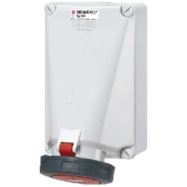 Gniazdo naścienne 2-częściowe 125A 4p 6h 400V IP67 zaciski śrubowe MEN139