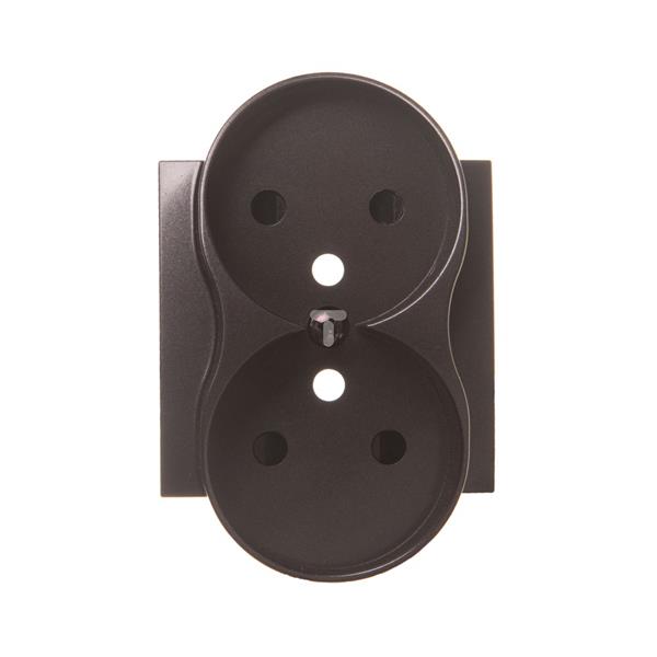 Simon 54 Pokrywa gniazda podwójnego z przesłonami antracyt z/u do ramek PREMIUM DGZ2MZP/48 WMDW-P0131x-048