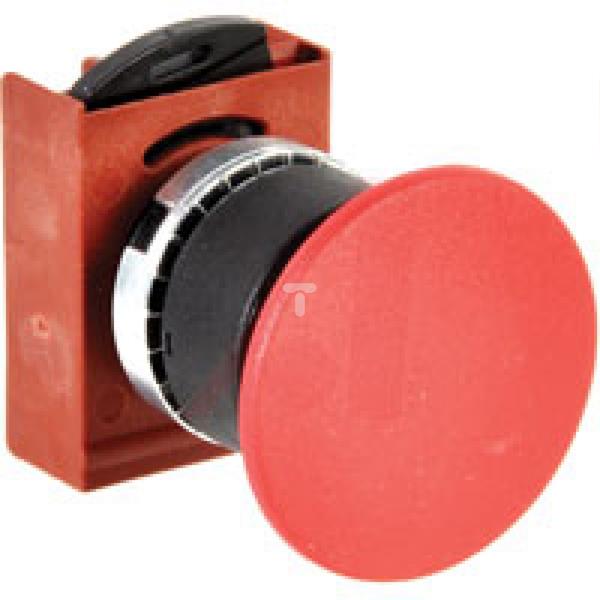 Przycisk grzybkowy okrągły 40mm czerwony z ramką metal P9XEM4RN 185041