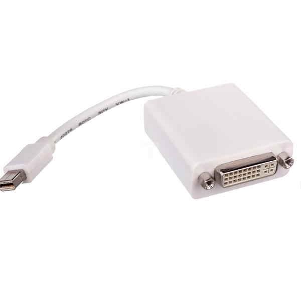 Kabel adapter miniDisplayPort 1.1a Typ miniDP/DVI-I(24+5), M/Ż biały 0,15m AK-340406-001-W