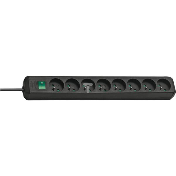 Listwa zasilajaca Eco-Line 3m /z wyłącznikiem/ 8x230V czarna H05VV-F 3G1,5 1159301018