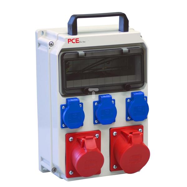 Rozdzielnica przenośna typ HEL 10 modułów, 1x32A 5P 400V, 1x16A 5P 400V, 3xGS 16A 230V IP54 90EKO001