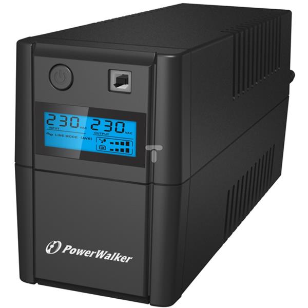 UPS 1-fazowy line-interactive 650VA/360W, 2xSCHUKO, RJ11 we/wy, USB, LCD VI650SELCD-SCHUKO