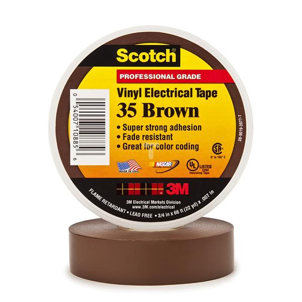 Taśma elektroizolacyjna Scotch 35 brązowa 19mx20mm 80611211618