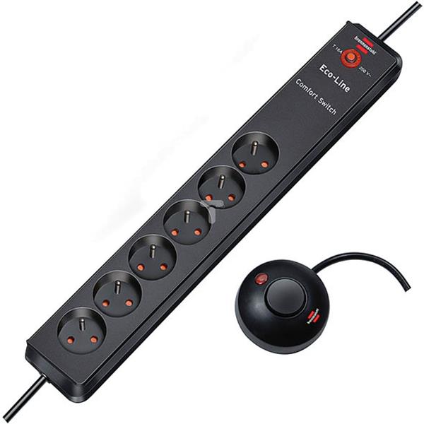 Przedłużacz EcoLine Comfort Switch 6x230V /+wyłącznik nożny/ 2m antracyt H05VV-F 3G1,5 1159454616