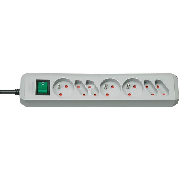 Listwa zasilająca Eco-Line 1,5m / z wyłącznikiem/ 7x230V szara H05VV-F 3G1,5 1150754