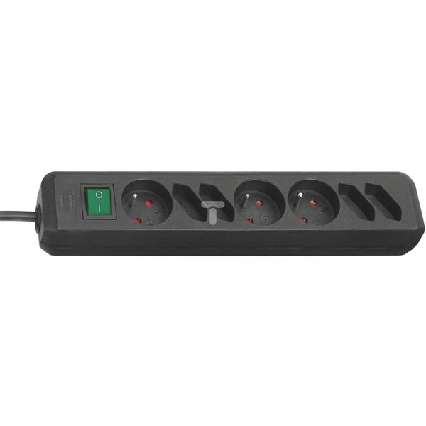 Listwa zasilająca Eco-Line 1,5m / z wyłącznikiem/ 7x230V czarna H05VV-F 3G1,5 1150704