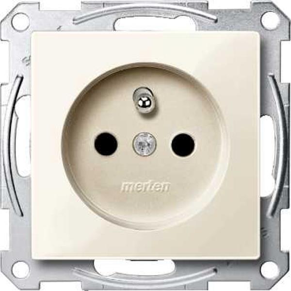 Merten System M Gniazdo pojedyncze z/u z ochroną styków 16A IP20 kremowe MTN2500-0344