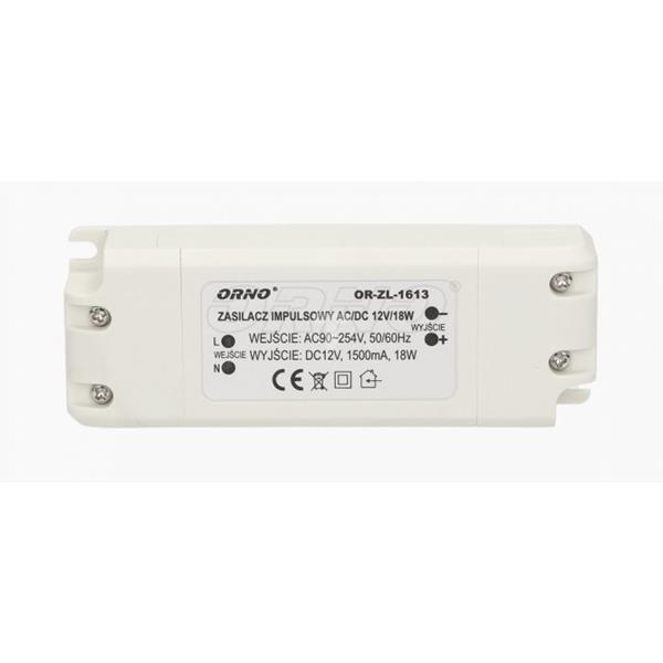 Zasilacz LED 12V DC 18W 1,5A IP20 OR-ZL-1613