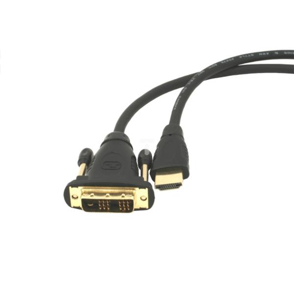 Kabel adapter HDMI (M) -> DVI-D (M) (18+1) 1,8m single link /pozłacane styki/ CC-HDMI-DVI-6