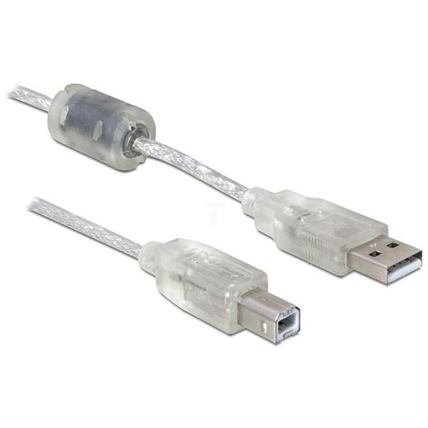 Kabel połączeniowy USB A - USB B 2.0 + ferryt 0,5m 82057