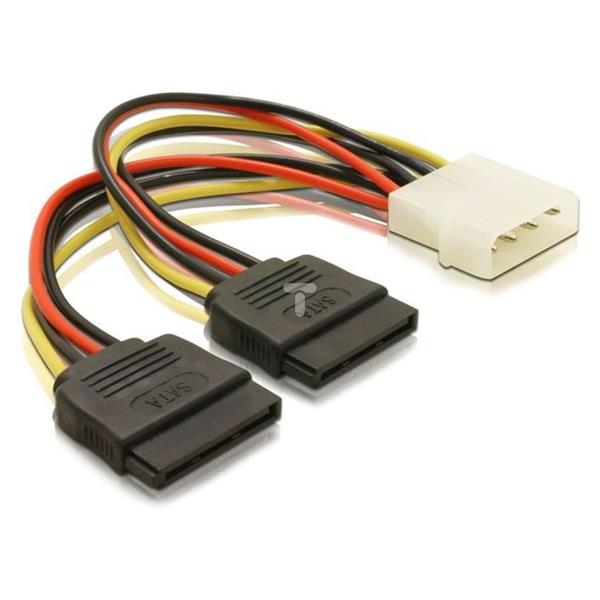 Kabel SATA zasilający MOLEX (M) - SATA (F) x2 10cm 60102