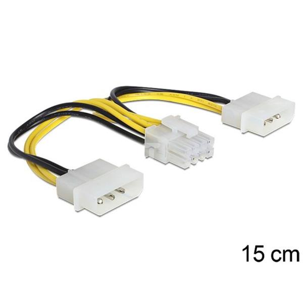 Kabel zasilający EPS 8-pin - 2x MOLEX 15cm 83410