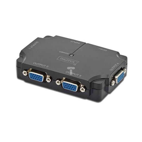 Mini Rozdzielacz/Splitter VGA 350MHz, 1920x1080p, 1/4-portowy DS-42120-1