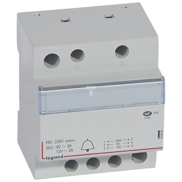 Transformator dzwonkowy modułowy TR323 230/12/8V 24VA 2/3A 413092