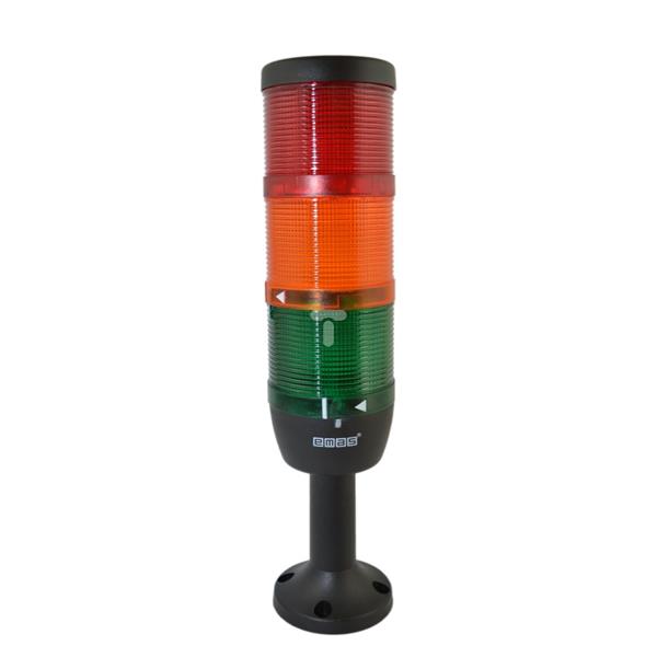 Kolumna sygnalizacyjna kompletna 70mm, 3 człony 24V DC czerwony-żółty-zielony TK-IK73L024XM01