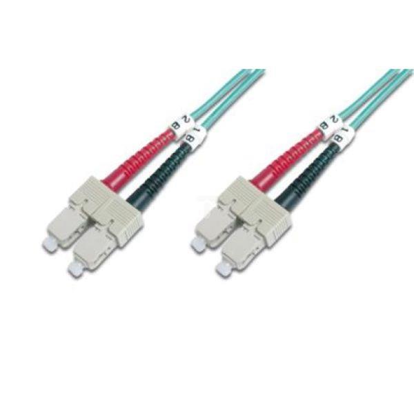 Patch cord światłowodowy SC/SC duplex MM 50/125 OM3 1m LS0H turkusowy DK-2522-01/3