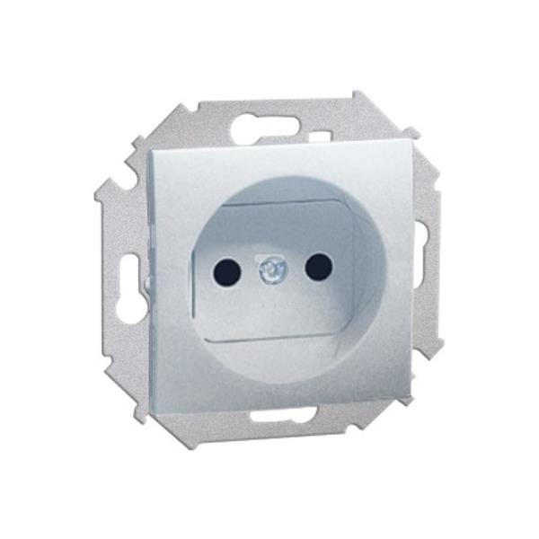 Simon 15 Gniazdo pojedyncze b/u 16A 250V aluminium 1591401-026 WS15-1591401-026