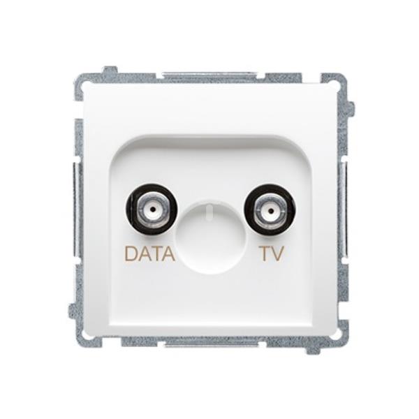 Simon Basic Gniazdo TV-DATA typ F 5-1000 MHz białe BMAD1.01/11 WMUA-07xxxx-1013