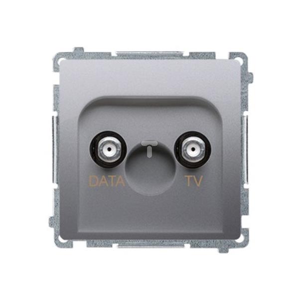 Simon Basic Gniazdo TV-DATA typ F 5-1000 MHz stal inox BMAD1.01/21 WMUA-07xxxx-J013