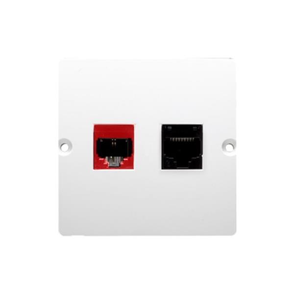 Simon Basic Gniazdo komputerowe RJ45 kat.5e + telefoniczne RJ12 (moduł). białe  BM5T.02/11 WMUM-0500x2-1011