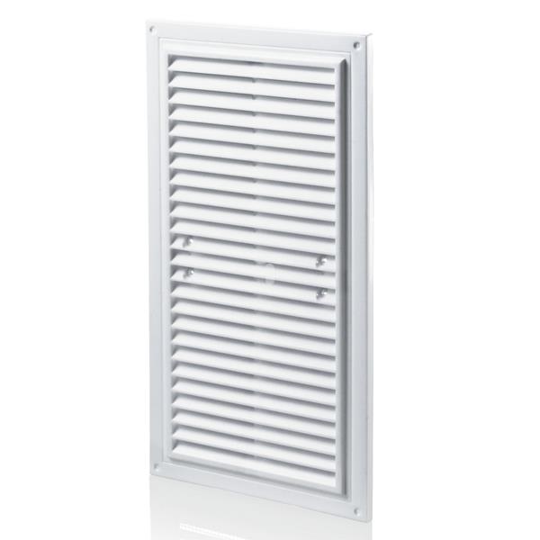 Kratka wentylacyjna MWR 250X180mm z siatkĄ i uchwytami mocujĄcymi biaa MWR250X180