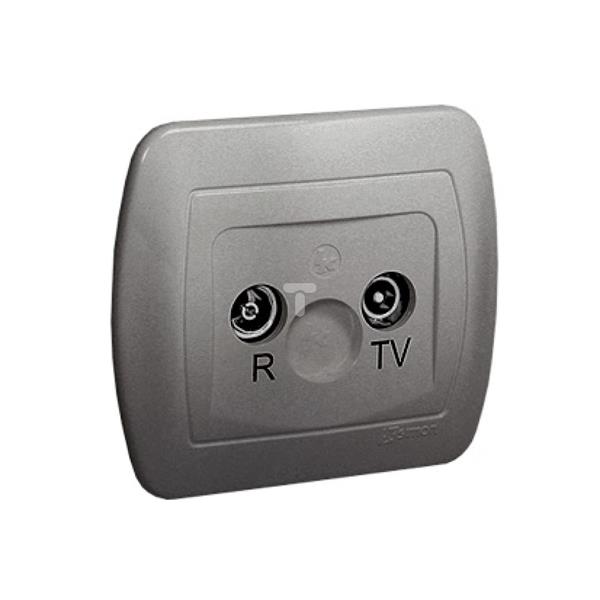 Simon Akord Gniazdo antenowe RTV przelotowe tłum. 18 dB aluminiowy AA18/26 WMAA-42180x-D013