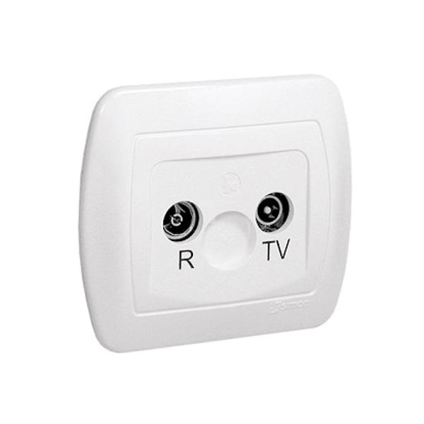 Simon Akord Gniazdo antenowe RTV przelotowe tłum. 20 dB białe AA20/11 WMAA-42200x-1013