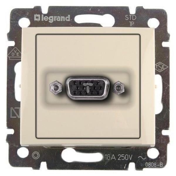 VALENA Gniazdo HD15 (VGA) z zaciskami śrubowymi kremowe 774183