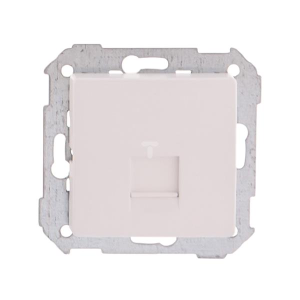 Simon 82 Pokrywa gniazda komputerowego pojedynczego RJ45 płaska z adapterem o przesłoną biała 82005-30 TSI-82005-30