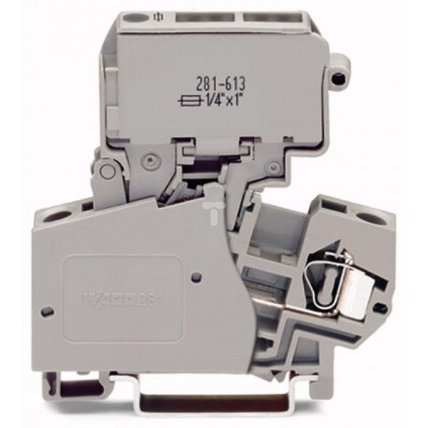 Złączka szynowa bezpiecznikowa 2-przewodowa 4mm2 szara 281-613