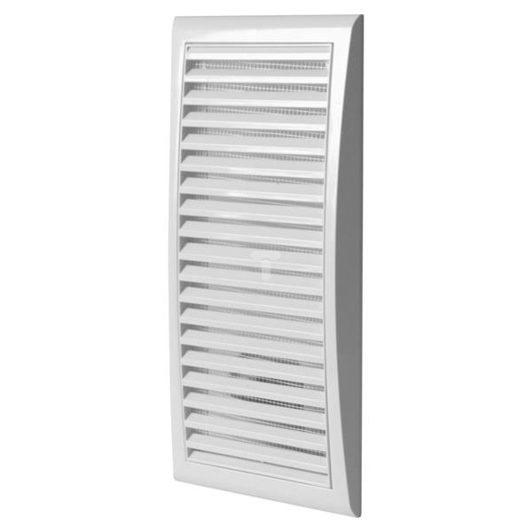 Kratka wentylacyjna z siatką 142x298mm biała MW128