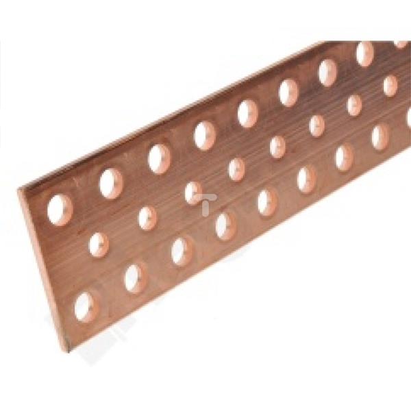 Szyna Cu 75x5mm /gwintowane otwory 10,5-8,5mm/ 037459 /1,75m/