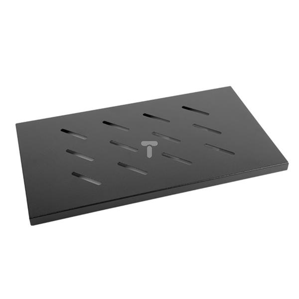 Półka do szaf 19cali 600mm czarna LANBERG (1U/465x300mm udźwig do 20kg, montaż 4 punktowy) AK-1002-B