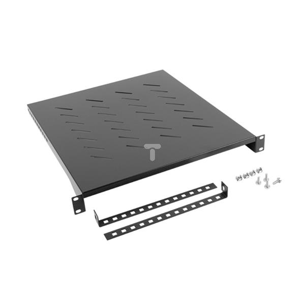 Półka do szaf 19cali 800mm czarna LANBERG (1U/483x500mm udźwig do 25kg, montaż 4 punktowy) AK-1005-B