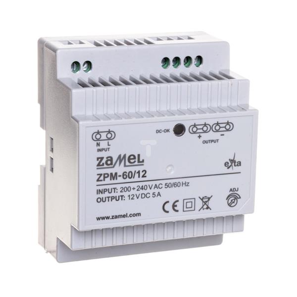 Zasilacz impulsowy TH-35 60W 12V DC ZPM-60/12 EXT10000210