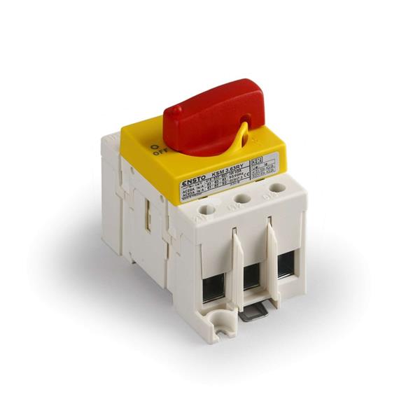 Rozłącznik 3-torowy Compact 3x63A żółty z czerwonym pokrętłem KSM3.63RY