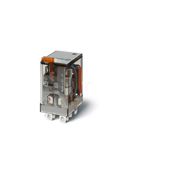 Przekaźnik miniaturowy 2P 12A 230V AC, styk AgSnO2, przycisk testujący, mechaniczny wskaźnik zadziałania 56.32.8.230.4040