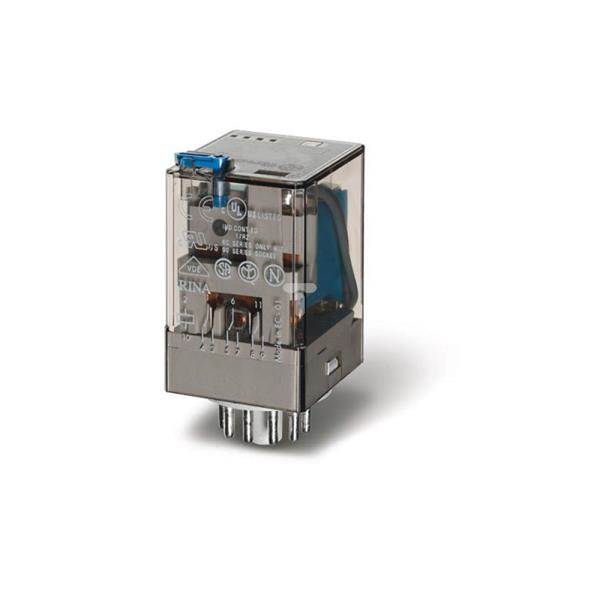 Przekaźnik przemysłowy 3P 10A 6V DC, przycisk testujący, mechaniczny wskaźnik zadziałania 60.13.9.006.0040