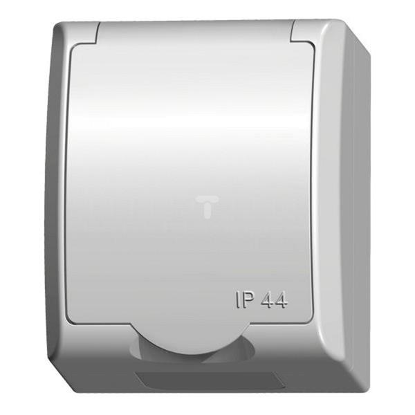 FALA Gniazdo hermetyczne pojedyncze z/u SCHUKO 16A IP44 z klapką białe GNH-1HS/00/w