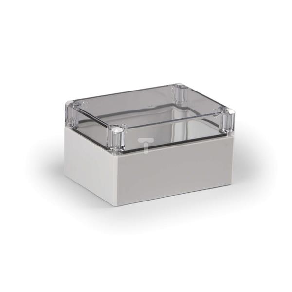 Obudowa Cubo D 120x160x91mm boki gładkie szare pokrywa przezroczysta IP67 PC DPCP121609T