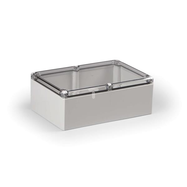 Obudowa Cubo D 160x240x91mm boki gładkie szare pokrywa przezroczysta IP67 PC DPCP162409T