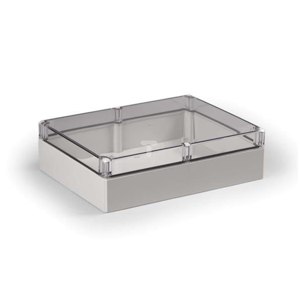 Obudowa Cubo D 230x300x86mm boki gładkie szare pokrywa przezroczysta IP67 ABS DABP233009T