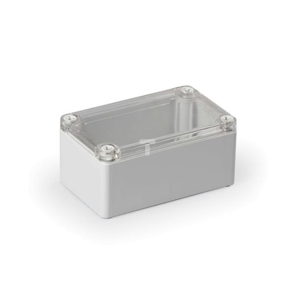 Obudowa Cubo S 75x125x60mm podstawa 50mm boki gładkie szare pokrywa przezroczysta IP67 PC SPCP081306T