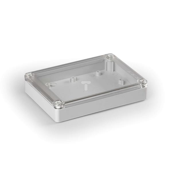 Obudowa Cubo S 125x175x35mm podstawa 25mm boki gładkie szare pokrywa przezroczysta IP67 PC SPCP131804LT