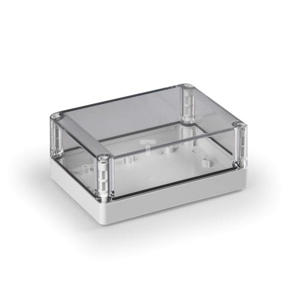 Obudowa Cubo S 125x175x75mm podstawa 25mm boki gładkie szare pokrywa przezroczysta IP67 ABS SABP131808LT