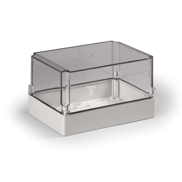 Obudowa Cubo S 175x250x150mm podstawa 50mm boki gładkie szare pokrywa przezroczysta IP67 ABS SABP182515T