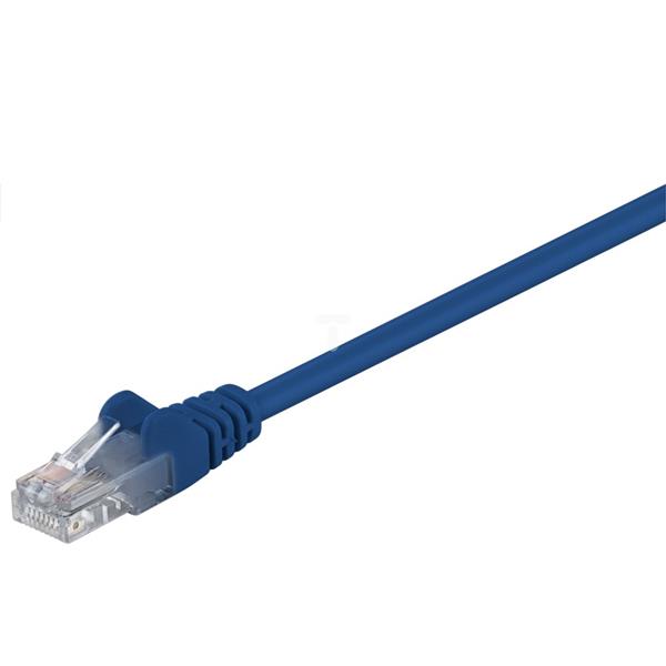 Kabel krosowy patchcord U/UTP kat.5e CCA niebieski 1m 68340